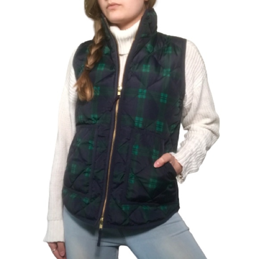 *NWT* J. CREW Plaid Print Quilted Puffer Vest